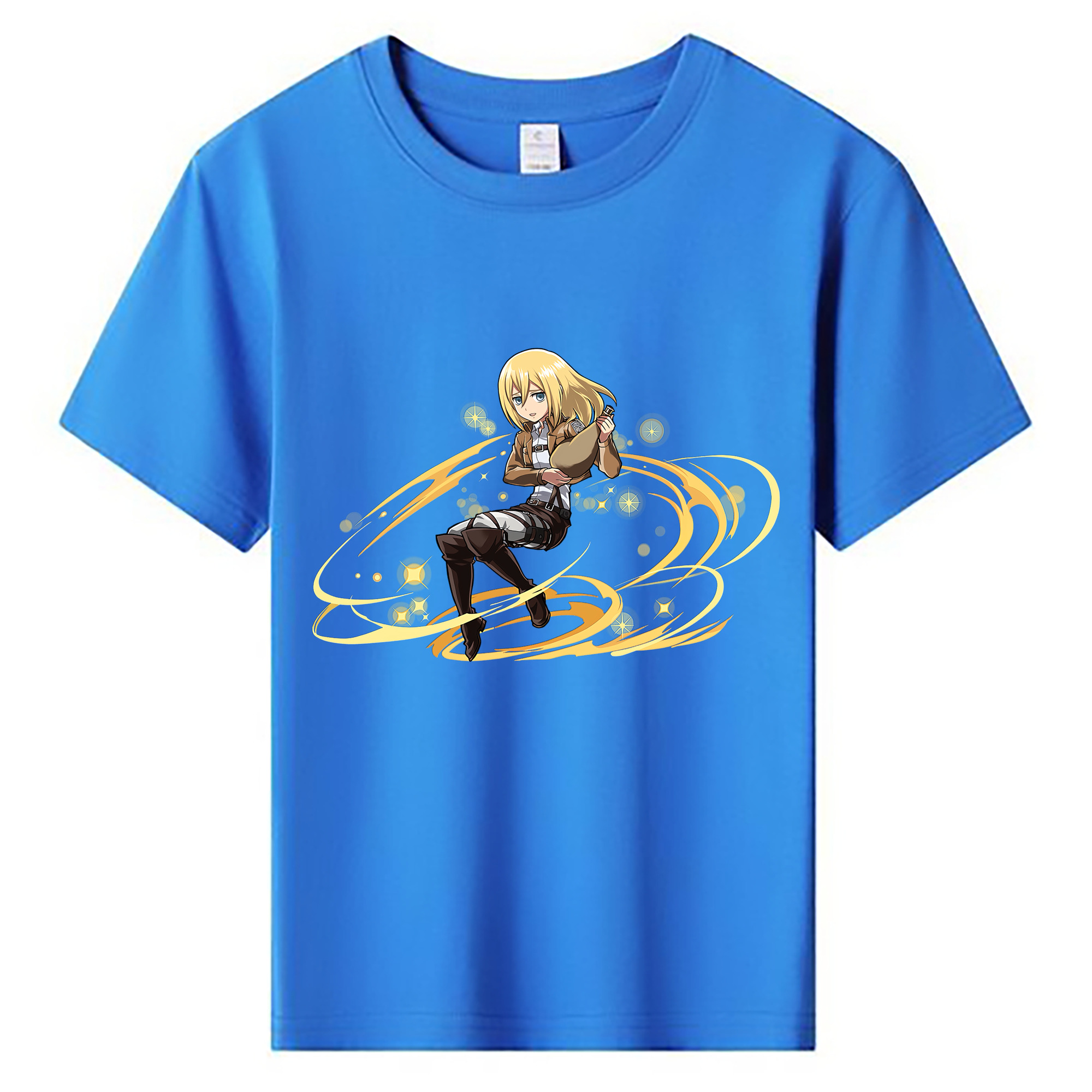 （画像用） 進撃の巨人 クリスタ·レンズ Attack on Titan Christa Lenz 綿100％キッズTシャツ（フロントプリント）
